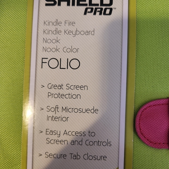 Shield Pro Folio For Kindle Fire or Nook Spring Green Pink Interior NWT - Picture 3 of 3